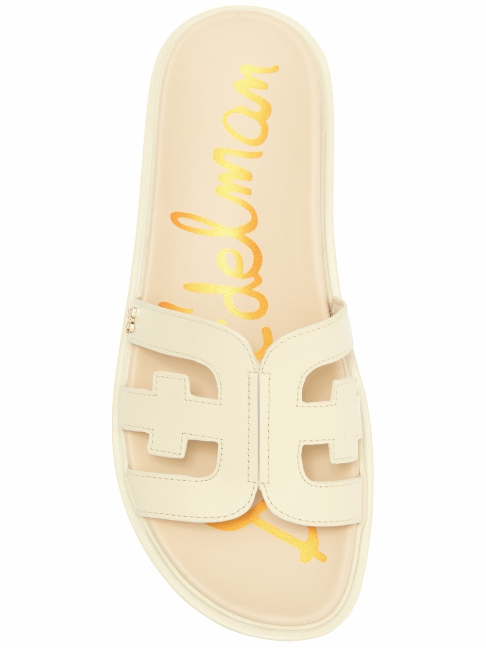 Sam Edelman Cream Cutout Leather Slide Sandal